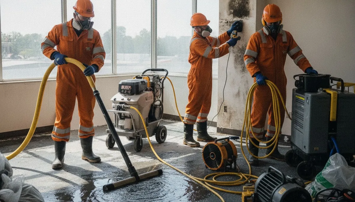 Water damage restoration team in Mobile, AL providing 24/7 emergency cleanup and repair