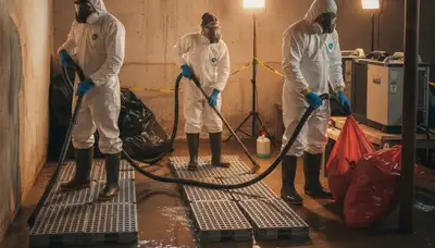 Sewer backup cleanup crew serving Mobile, AL, restoring homes after wastewater damage