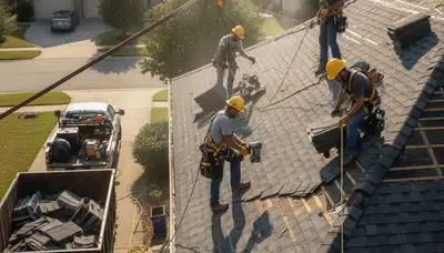 Storm damage restoration crew in Mobile, AL repairing water damage after flooding