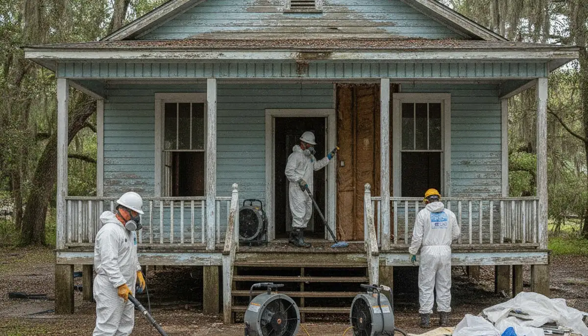Water damage restoration team in Mobile, AL providing emergency water removal and cleanup