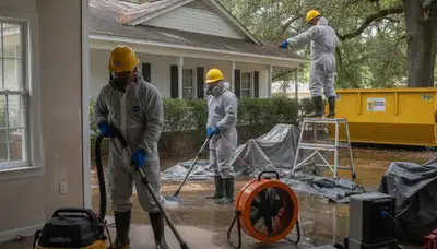 Water damage restoration crew serving Mobile, AL for fast water extraction and cleanup