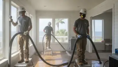 Water damage restoration team in Mobile, AL responding to a residential emergency