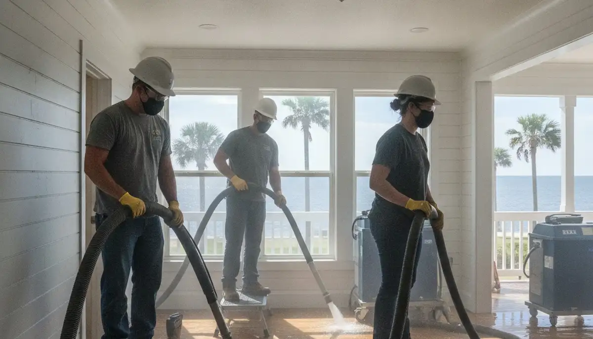 Water damage restoration team in Mobile, AL providing emergency cleanup and repair services
