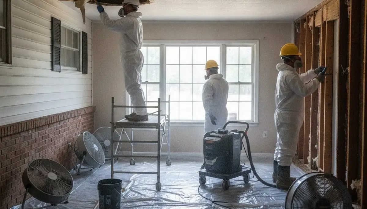 Water damage restoration team in Mobile, AL providing emergency cleanup and drying services