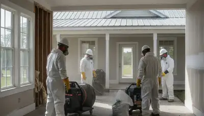Water damage restoration team in Mobile, AL providing emergency water extraction and cleanup