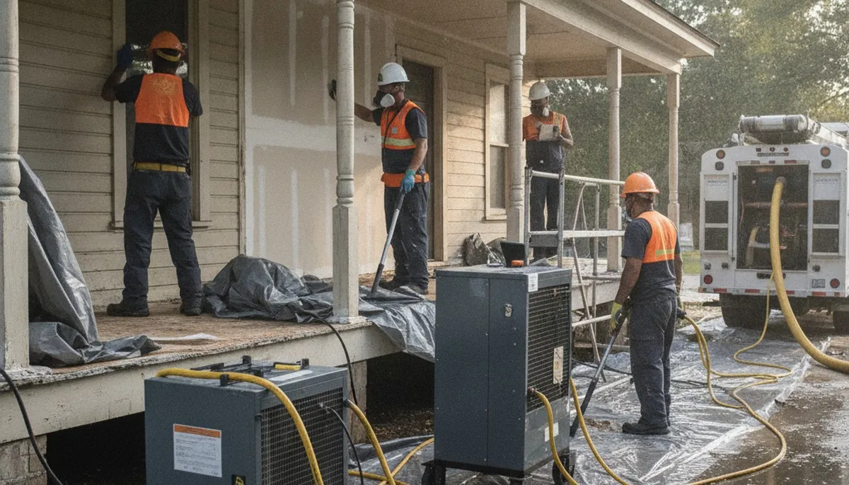Water damage restoration team serving Mobile, AL for emergency water cleanup and repairs