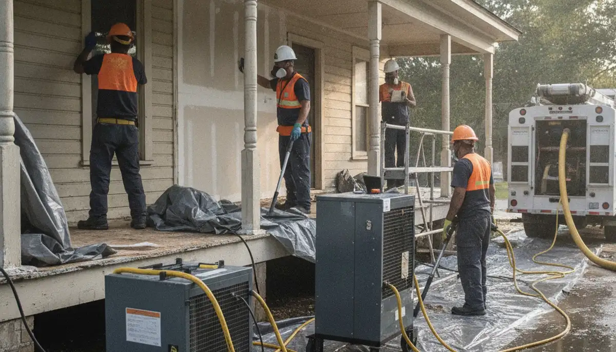 Water damage restoration team serving Mobile, AL for emergency water cleanup and repairs