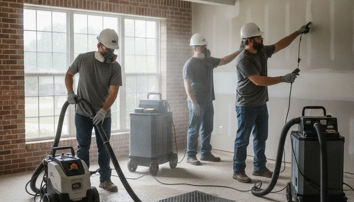Water damage restoration team in Mobile, AL providing emergency water cleanup and drying services