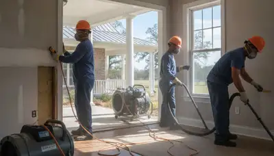 Water damage restoration team serving Mobile, AL on a local business service page