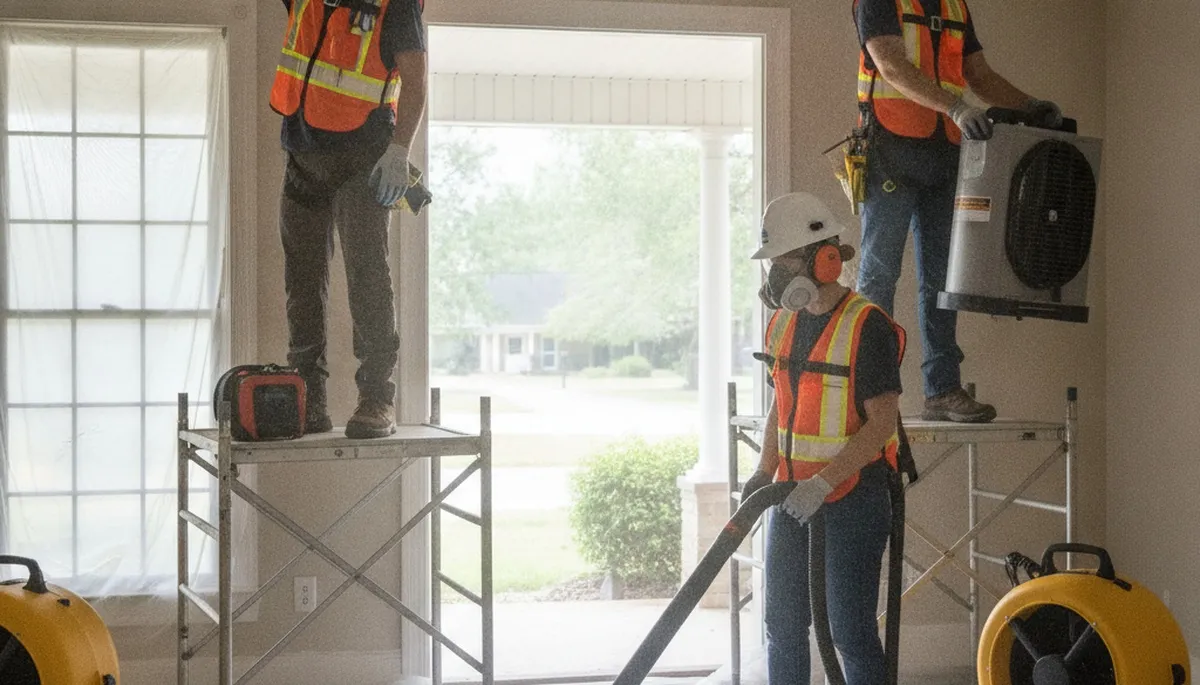Water damage restoration team serving Mobile, AL for fast emergency cleanup and repairs