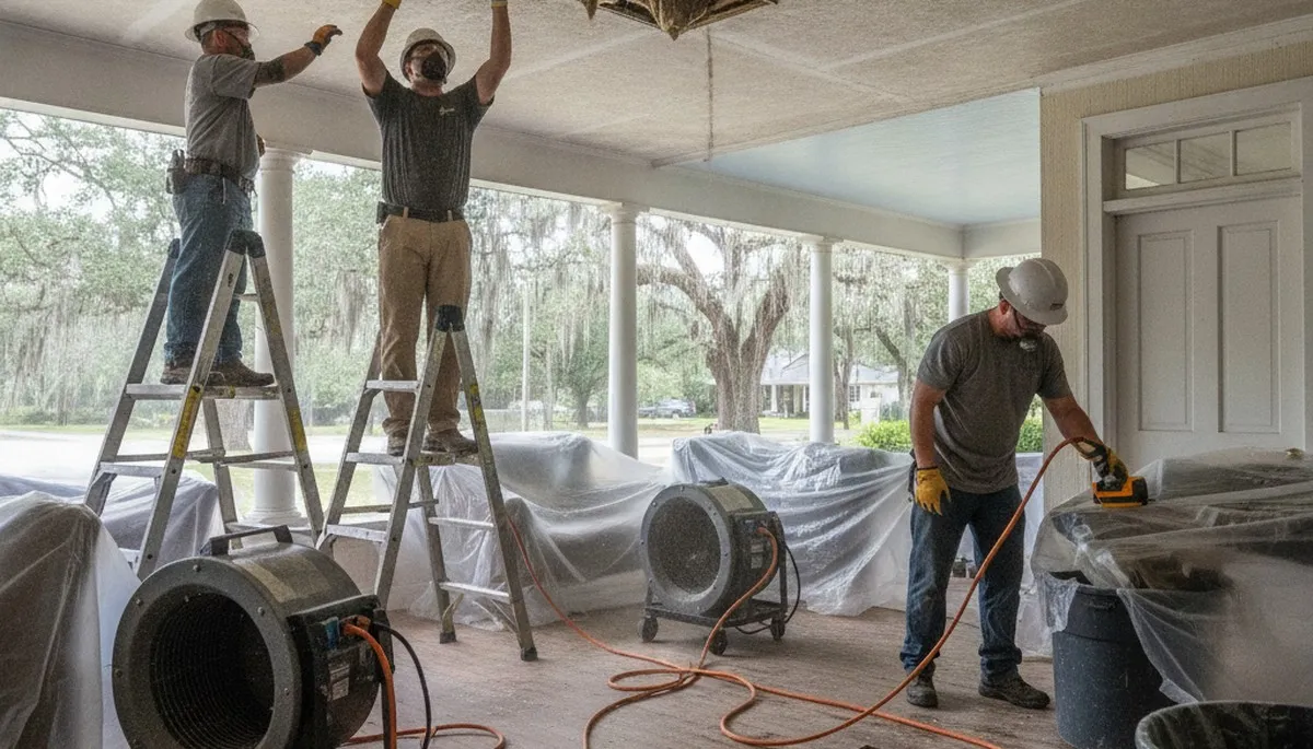 Water damage restoration team serving Mobile, AL for fast emergency cleanup and repairs